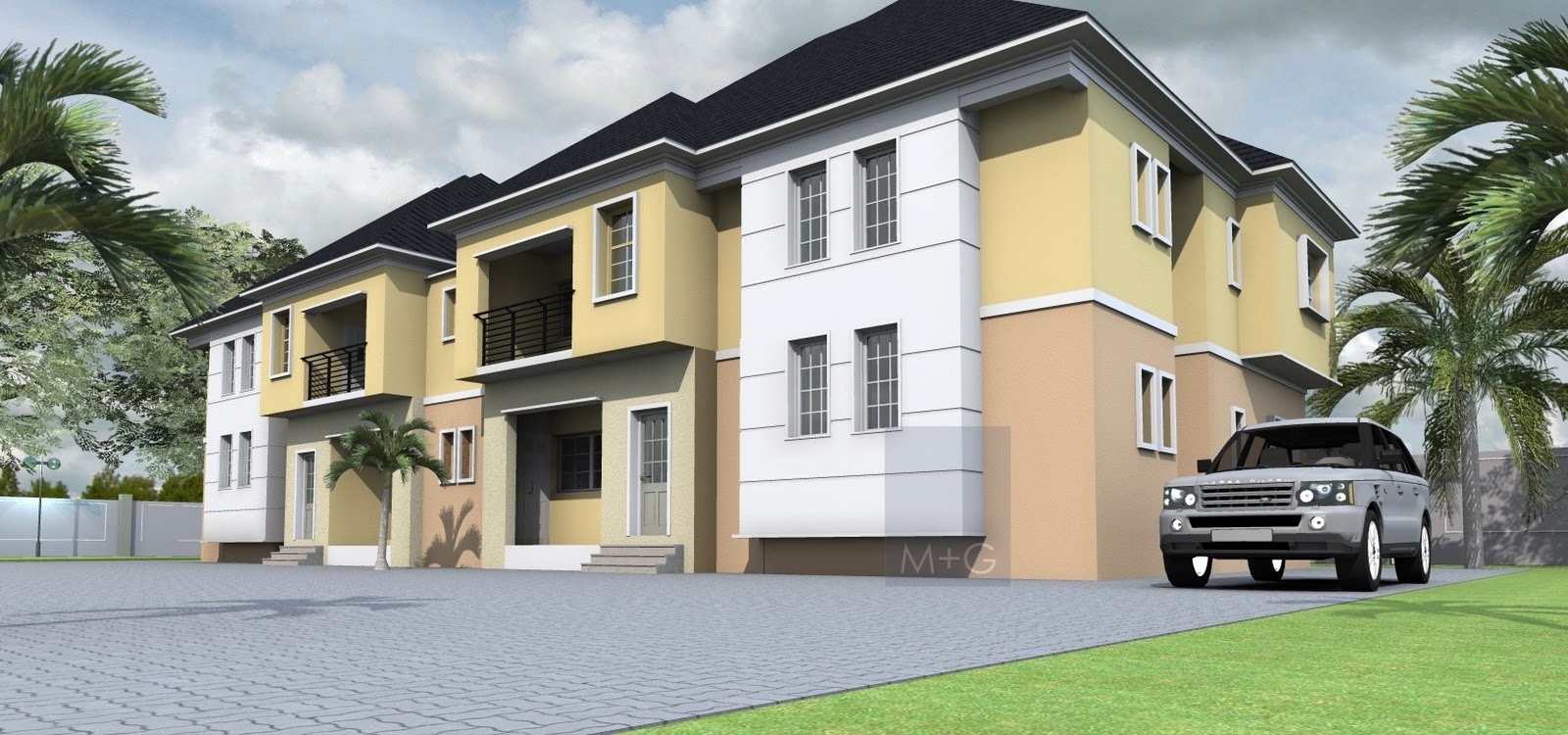 Astonishing contemporary nigerian residential architecture: 3 bedrooms flats (4 units) regarding wonderful three bedroom plan in nigeria