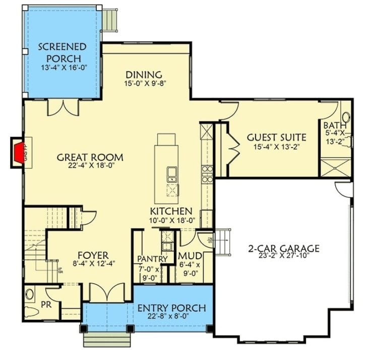 Astonishing two story 4 bedroom craftsman house (floor plan) regarding floor plan 2 storey