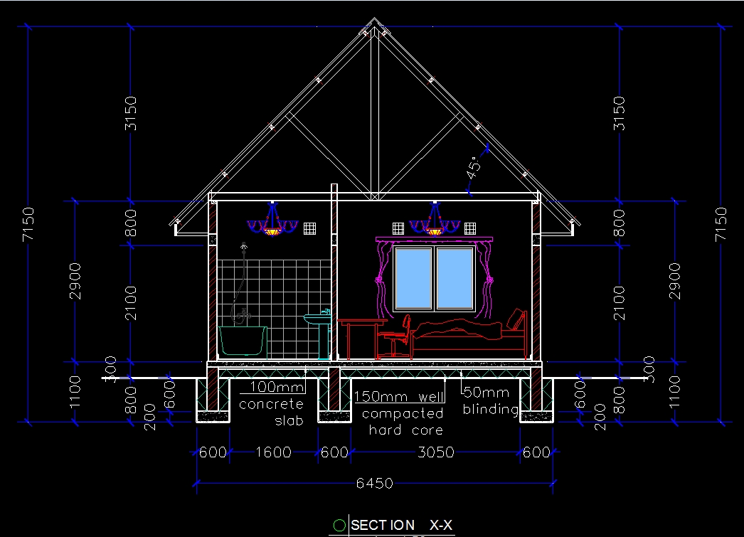 Awesome wooden house (chalet) 2d dwg plan for autocad • designs cad with autocad 2d house plan drawings