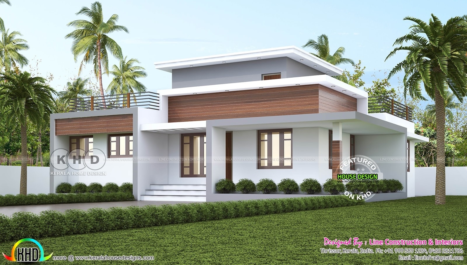 Best 1300 square feet 3 bedroom flat roof house plan single floor kerala with single floor 3 bhk house plans