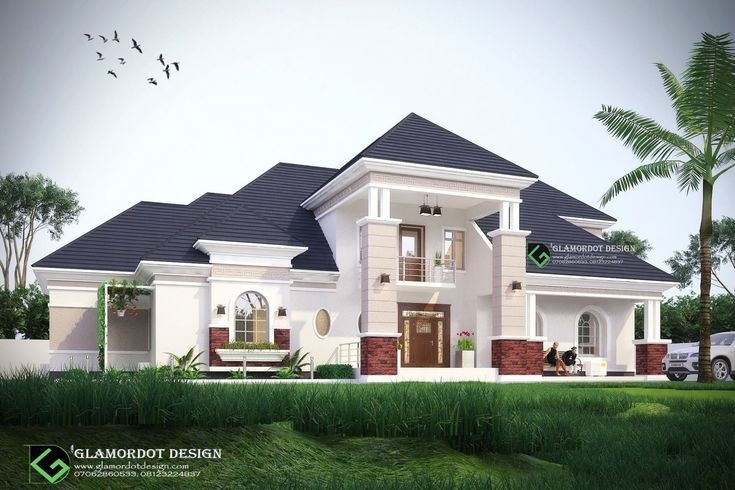 Best modern 6 bedroom bungalow in nigeria | bungalow design, beautiful house with splendid 5 bedroom bungalow house plans in nigeria