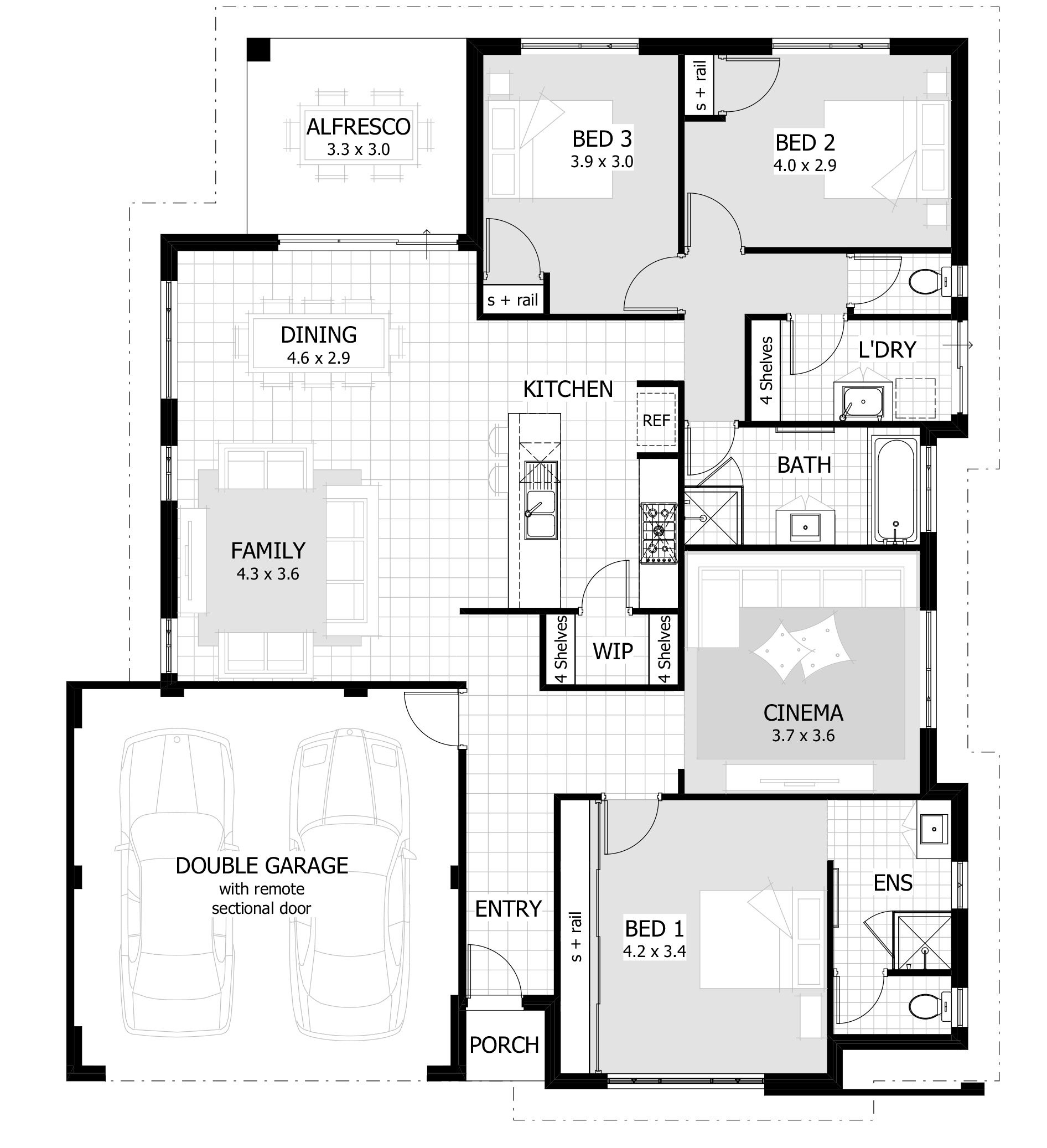 Best richmond | bungalow floor plans, house layout plans, three bedroom regarding 3 bedroom housing plans