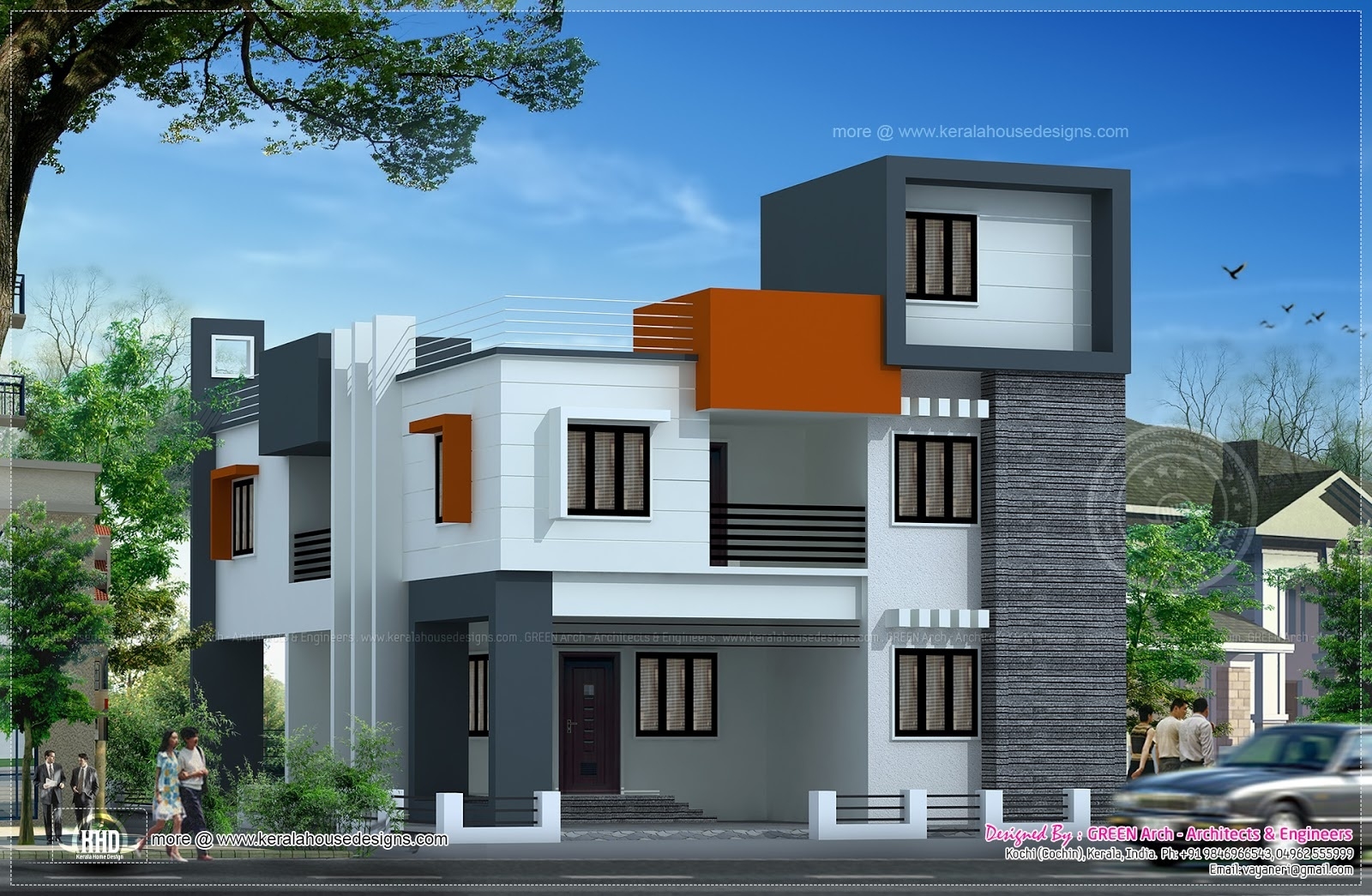 Brilliant modern flat roof house in 186 square meter kerala home design and with kerala home flat