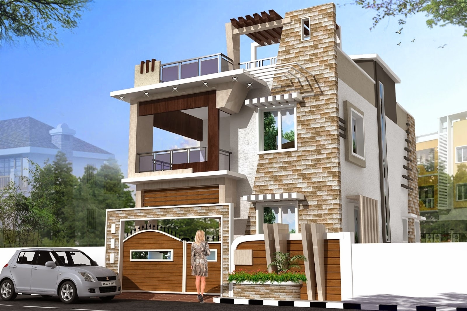 Classy luckydesigners: 3d elevation residential building with regard to stunning 15×50 house elevation