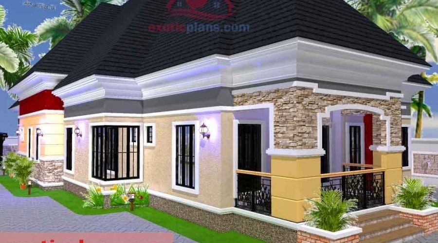 Cool small beautiful bungalow house design ideas: designs of bungalows in in 4 bedroom bungalow plan in nigeria