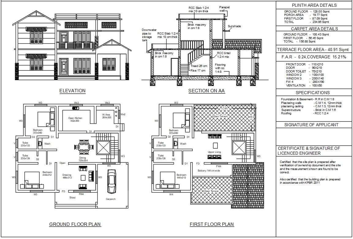 Fantastic residential building with detailed plan section elevation pertaining to good ground floor plan and elevation