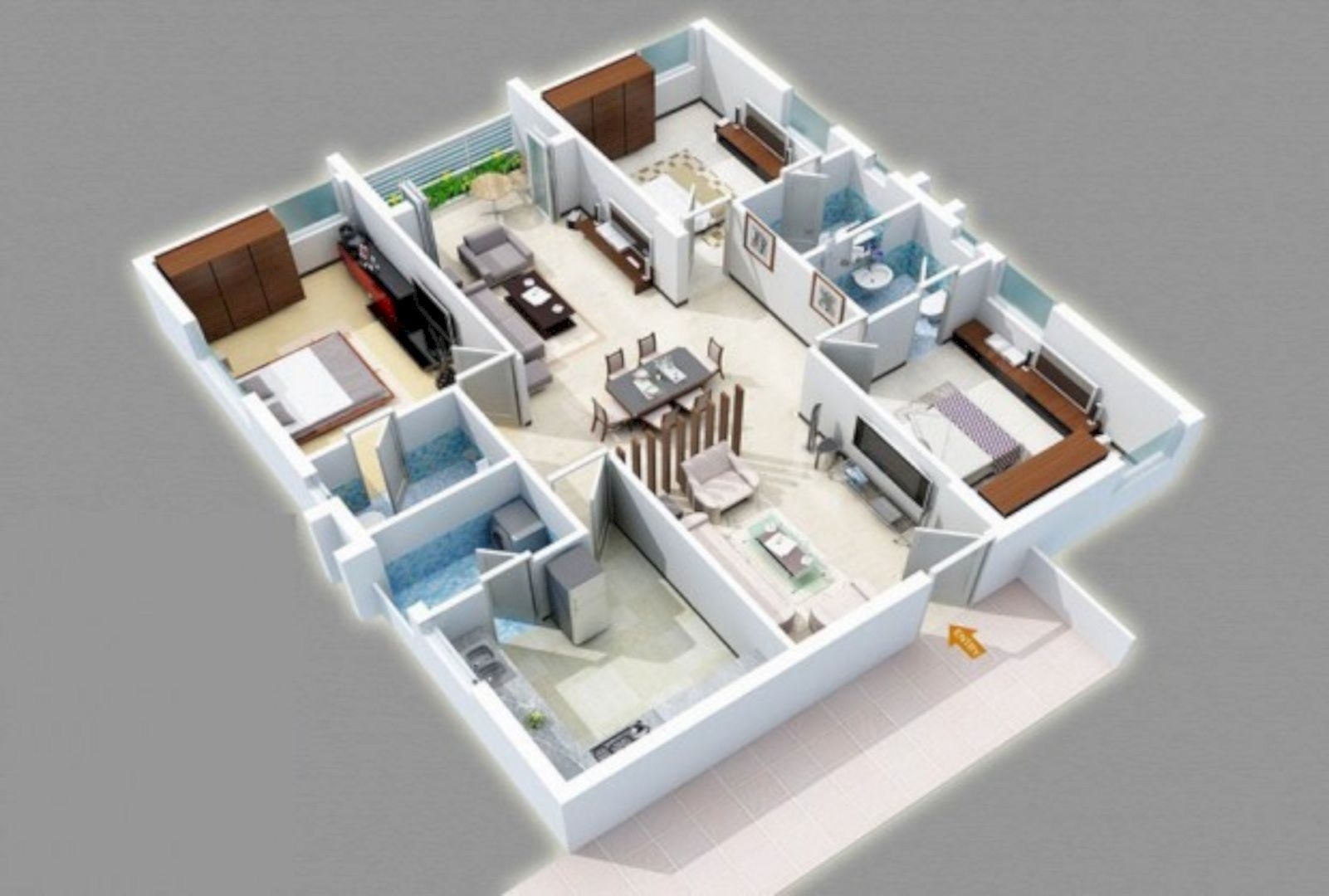 Good well designed 3d house plan design ideas https://www regarding good 3d 3 bedroom house plans with photos