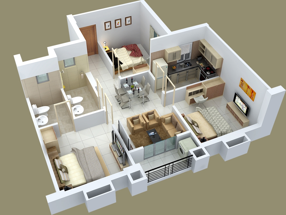Great 25 three bedroom house/apartment floor plans | floor plan design within 3 bedroom house plan