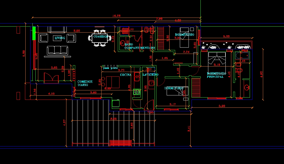 Inspiring modern single story house 2d dwg plan for autocad • designs cad with cool autocad 2d house plan drawings
