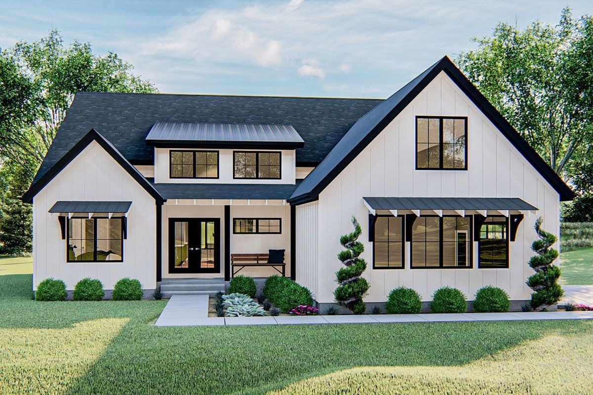 Interesting plan 62846dj: one story 3 bed modern farmhouse plan with upstairs loft in marvelous modern farmhouse plans