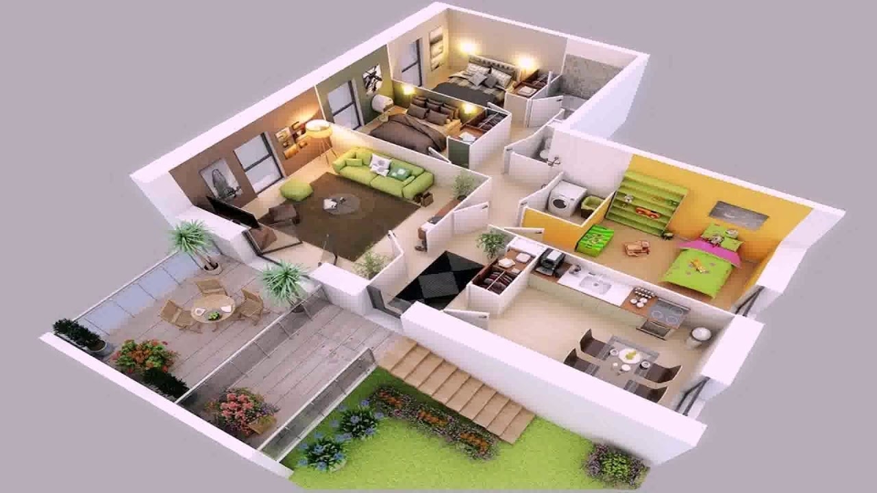 Interesting three bedroom 3 bedroom house floor plans 3d jenwiles with regard to interesting 3bedroom floor plan