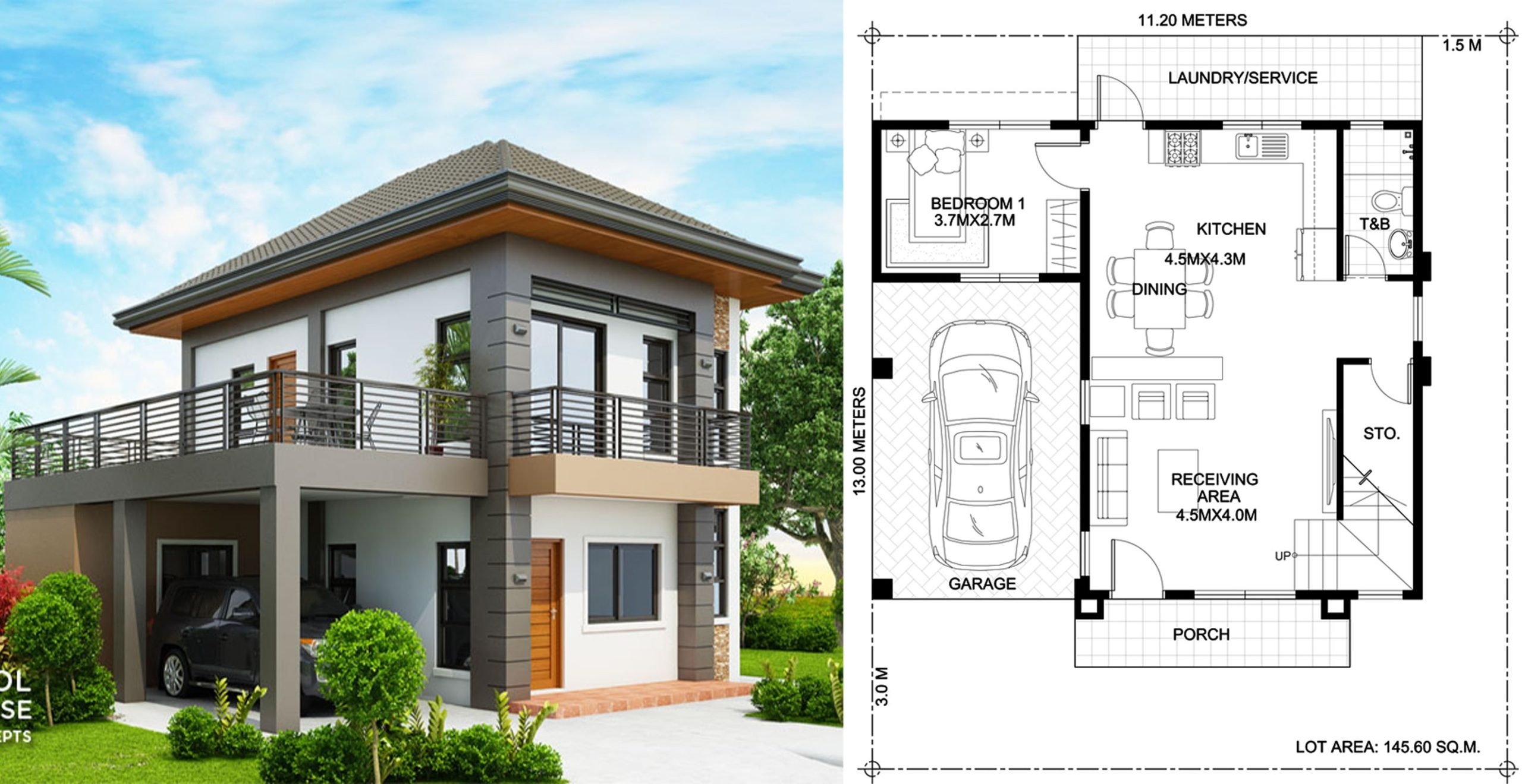 Marvelous three bedroom contemporary house with spacious terrace | engineering with best three bedroom modern house