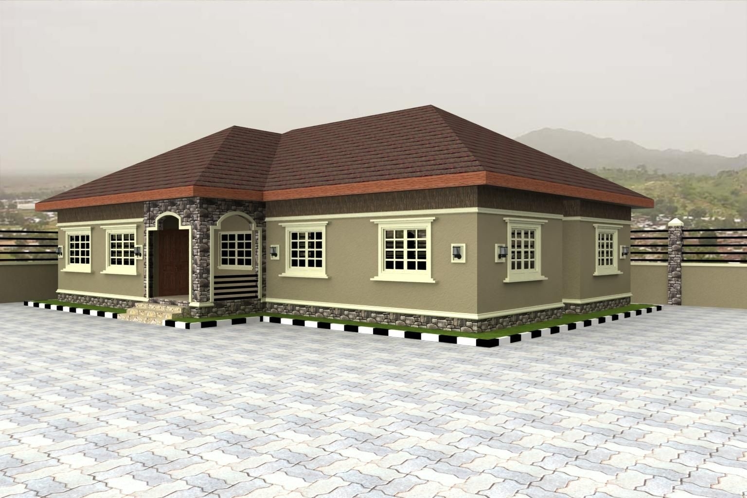Mesmerizing flat roof bungalow designs in nigeria modern houses pertaining to nigerian 3 bedroom floor plan