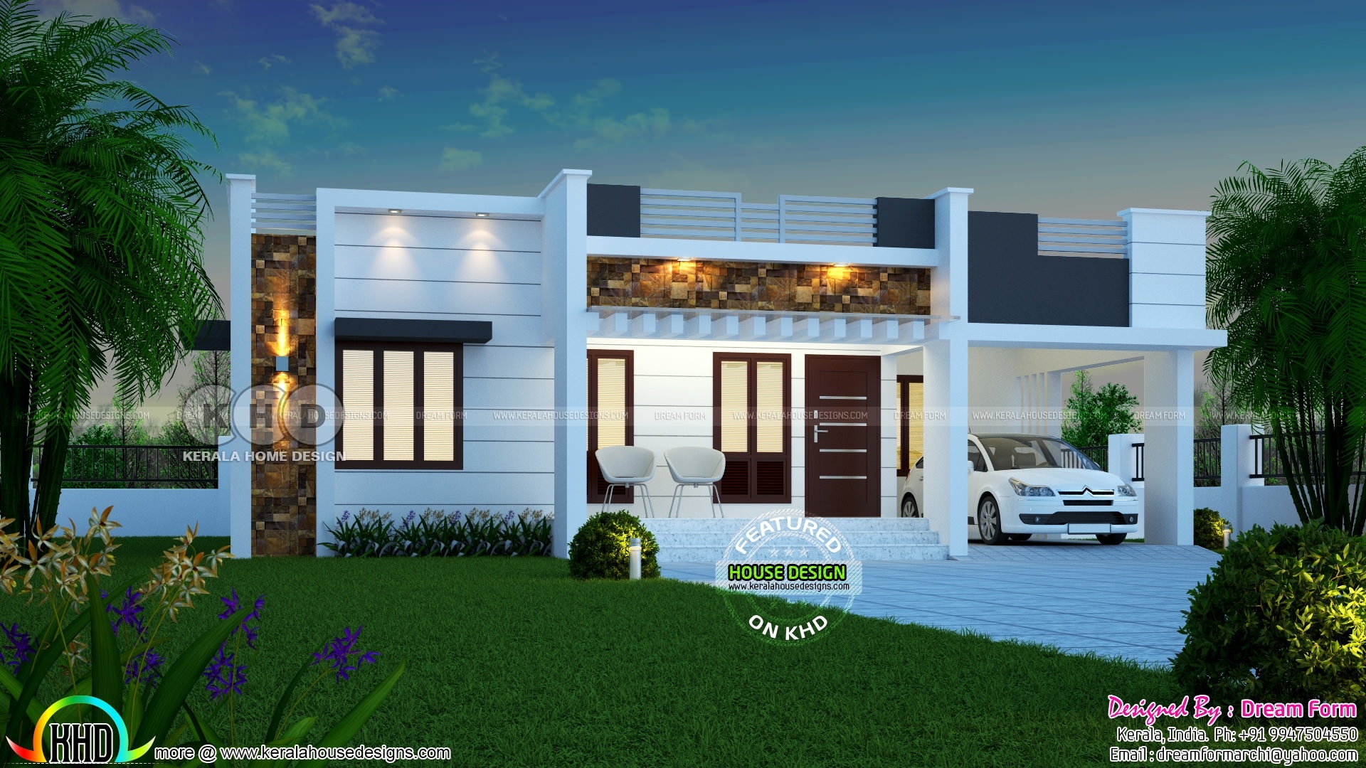Most inspiring 1450 square feet 3 bedroom one floor kerala home kerala home design with three bedroom house plans kerala style