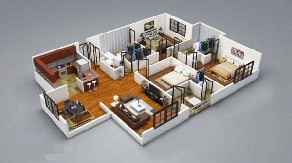 Most inspiring 25 three bedroom house/apartment floor plans | dream home | one storey intended for making plan house