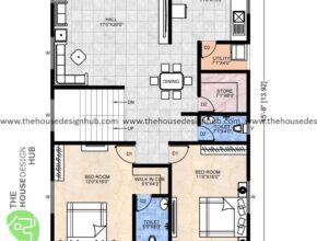 Most inspiring 30 x 45 ft 2bhk floor plan under 1500 sq ft | the house design hub with regard to 23*45 house plan