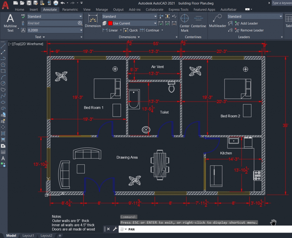 Most inspiring how to make house floor plan in autocad fantasticeng within good autocad 2d home design