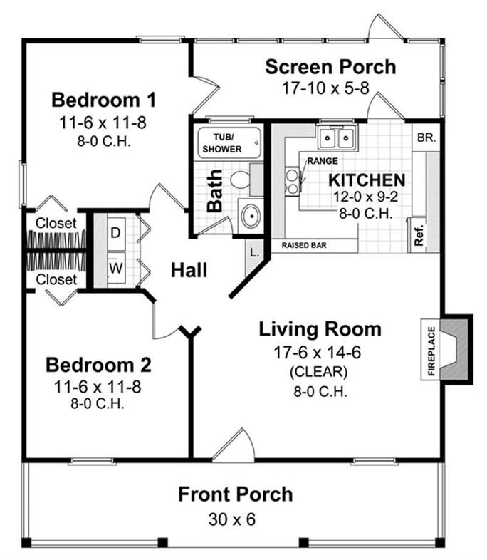 Most inspiring tiny ranch home 2 bedroom, 1 bath, 800 square feet for best 800 sq ft house plans 3 bedroom