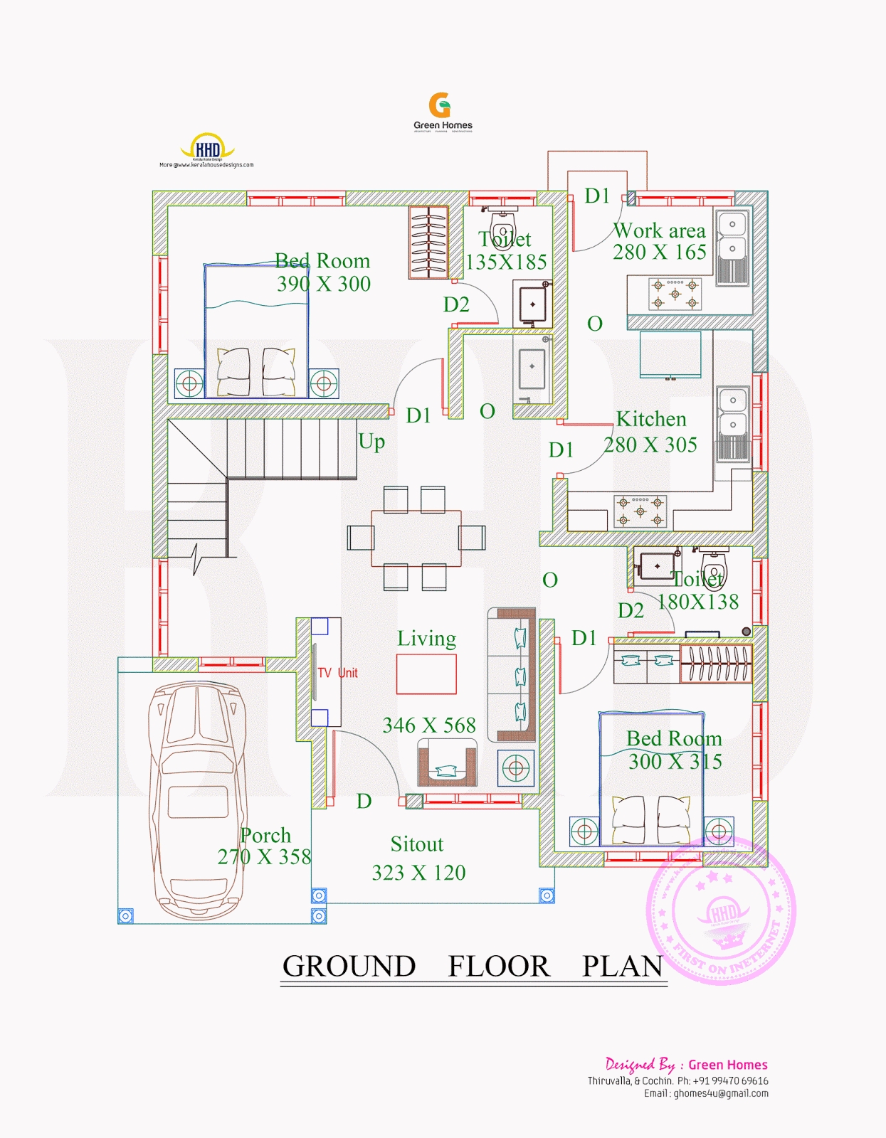 Picture of 2715 square feet house with full sketch floor plangreen homes intended for exquisite house plans in 2 cents