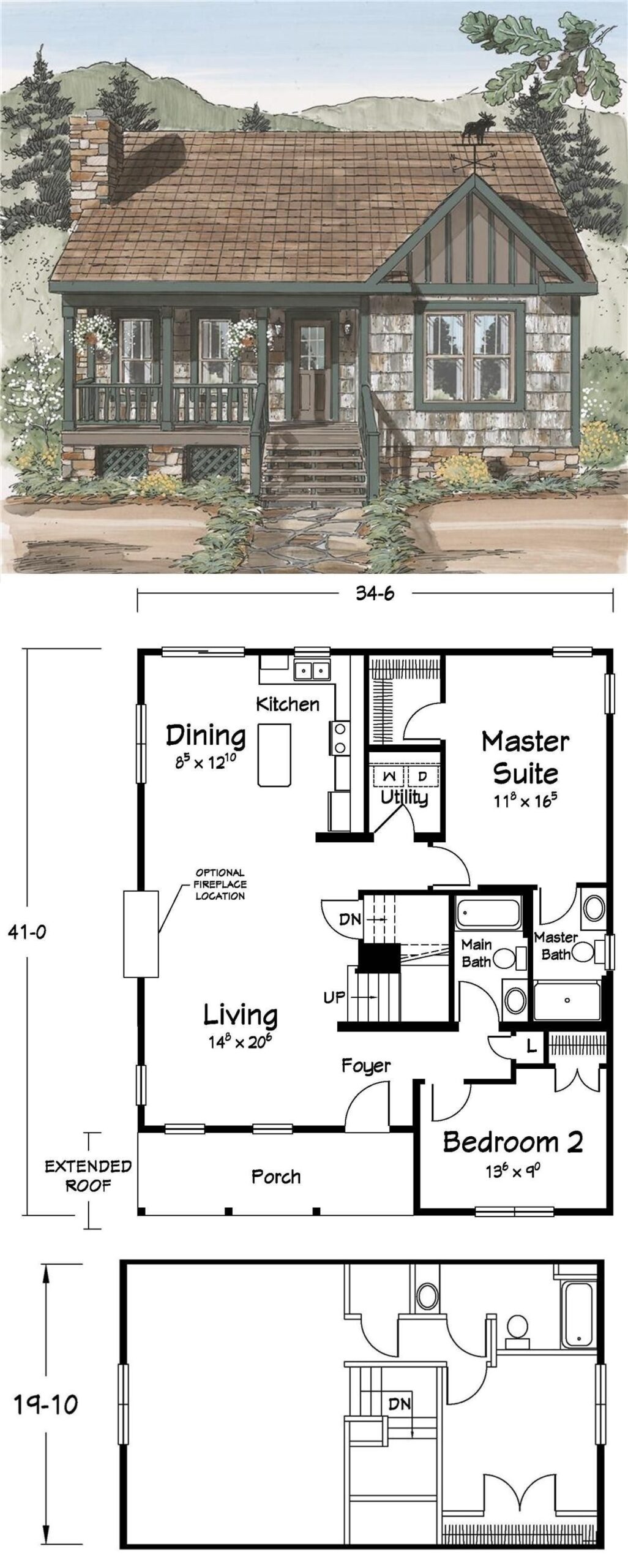 Picture of 40 unique rustic mountain house plans with walkout basement | basement with regard to rustic cabin floor plans