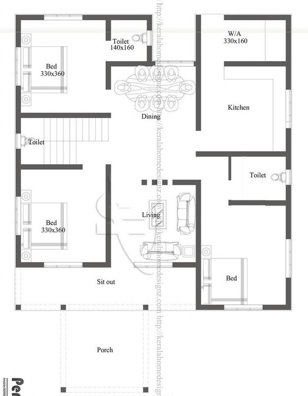 Picture of single floor 3 bedroom house plans kerala | psoriasisguru throughout 3 bedroom small house plans kerala