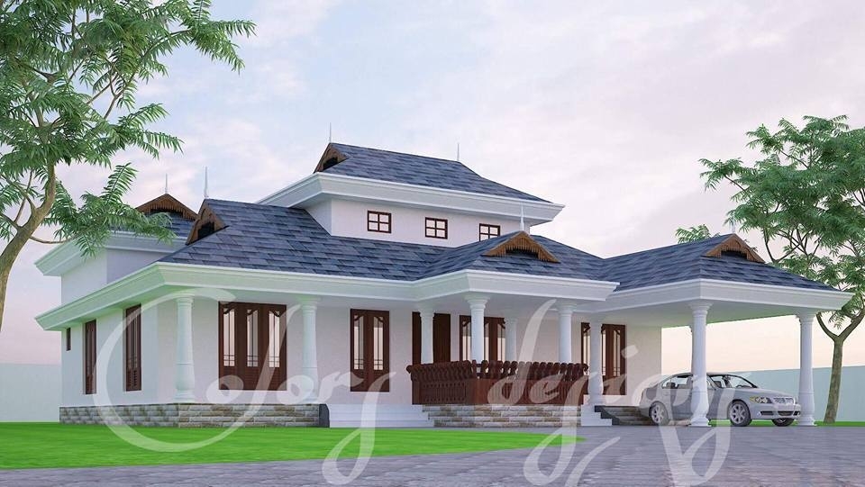 Popular 1500 square feet 4 bedroom single floor nalukettu model home design and regarding house design for 1500 sq ft in india