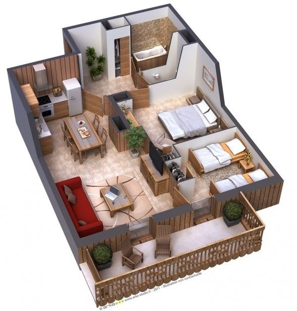 Popular 2 bedroom house plans 3d with measurements goimages fun in a very good 2bedroom house plan with images