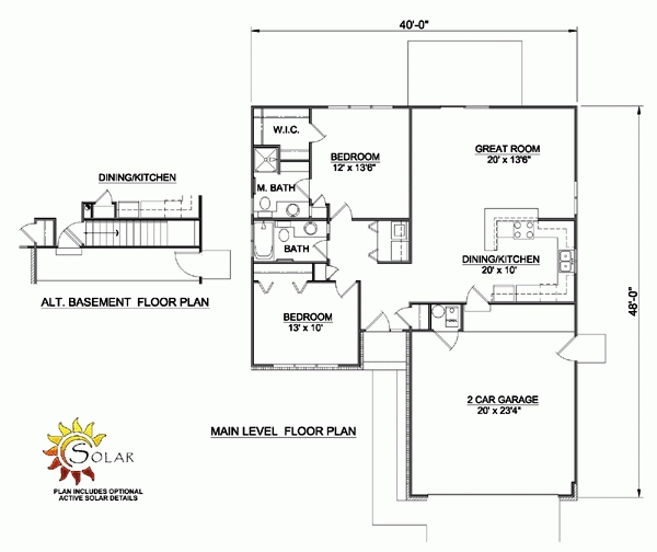 Popular house plan 94364 ranch style with 1100 sq ft, 2 bed, 2 bath with regard to 1100 sq ft house plans