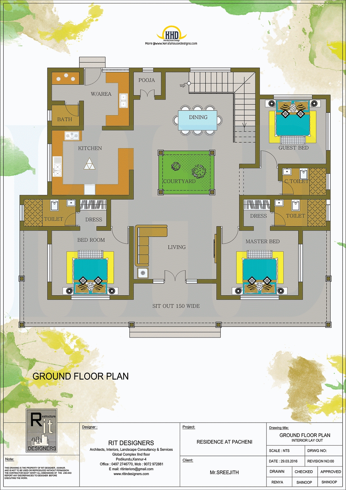Remarkable kerala traditional home with plan kerala home design and floor plans regarding great kerala 3 bedroom home plans 3d