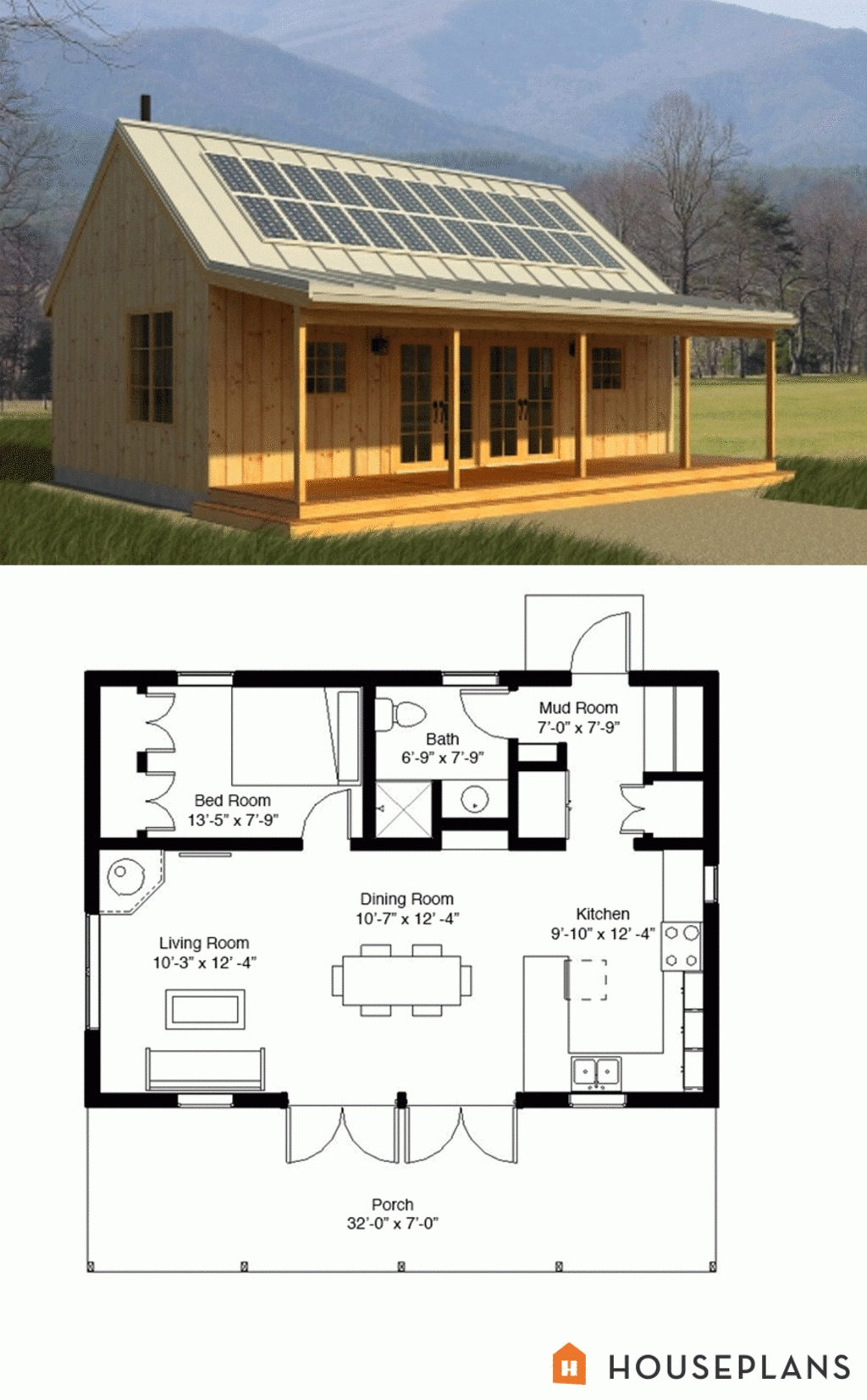 Splendid cabin style house plan 1 beds 1 baths 704 sq/ft plan #497 14 tiny within cabin floor plans