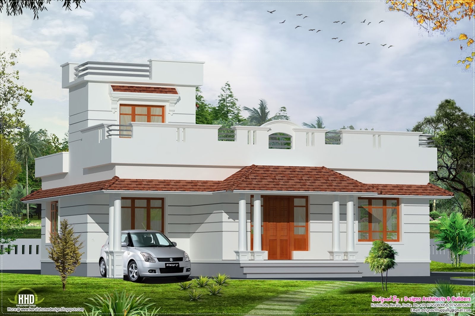 Splendid kerala style budget home in 1200 sq feet kerala home design and floor intended for 1000sq feet kerala home disign photos