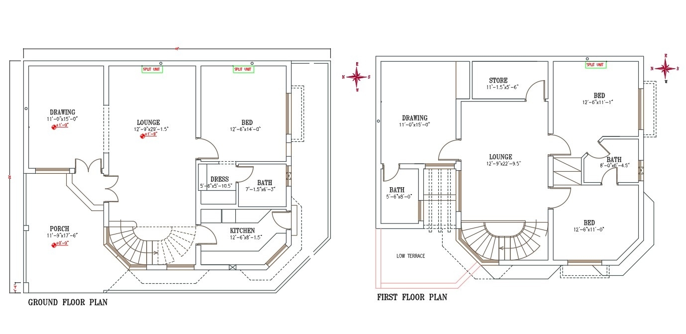 Stunning 2d drawing file shows 45'x35' g 1 house plan 2d dwg file download the inside cool autocad 2d house plan drawings