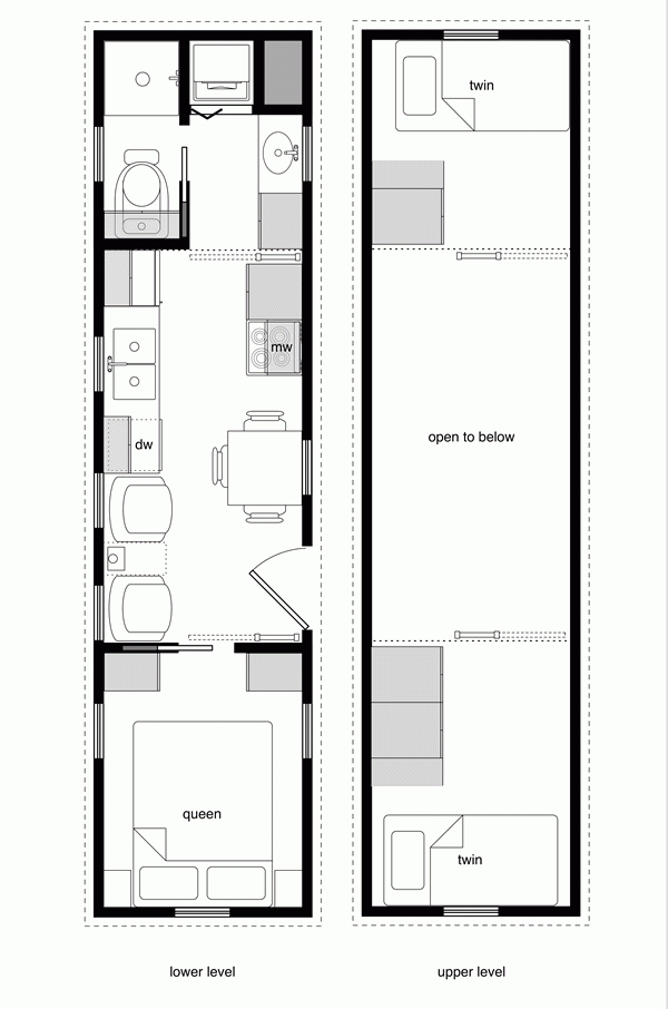 Stunning tiny house floor plans with lower level beds tinyhousedesign within tiny house floor plans 8 x 20